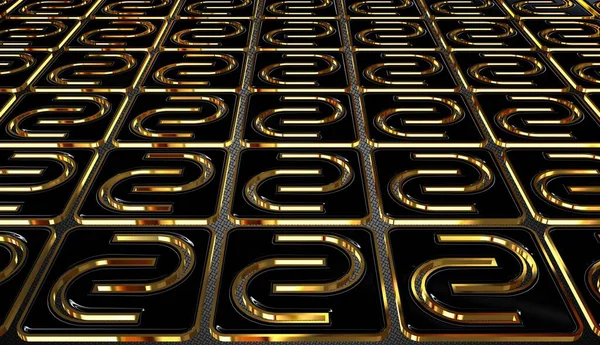Γκρι Φόντο Μοναδικό Μοτίβο Αφηρημένη Σχεδίαση Μαύρο Και Χρυσό Σχήματα — Φωτογραφία Αρχείου