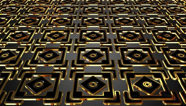Grauer Hintergrund Mit Einzigartigen Mustern Tapeten Schwarz Gold Formen Luxus — Stockfoto