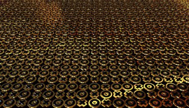 Soyut Desenli Karanlık Arkaplan, Lüks, Eşsiz Tasarım, Siyah ve Altın Figürler, Duvar Kağıdı