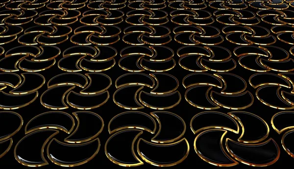 Темный Фон Абстрактными Повязками Черно Золотыми Фигурками Уникальным Дизайном Обоями — стоковое фото