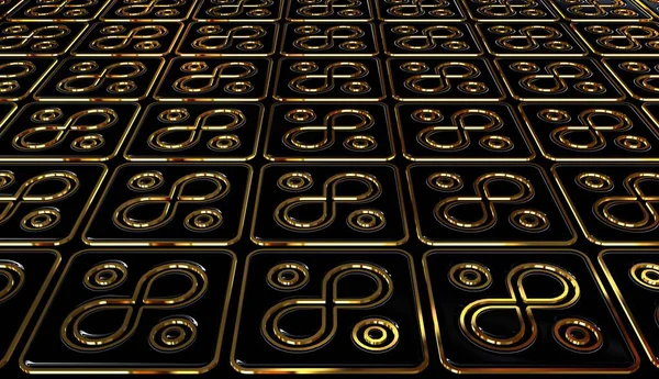 Темный Фон Абстрактными Повязками Черно Золотыми Фигурками Обоями Уникальным Дизайном — стоковое фото