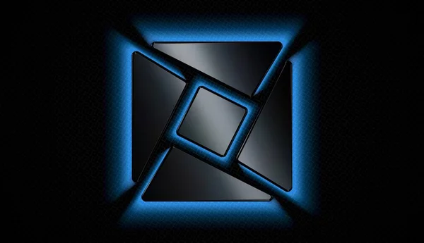 Achtergrond Met Figuur Model N15 Blauw Neon Licht — Stockfoto