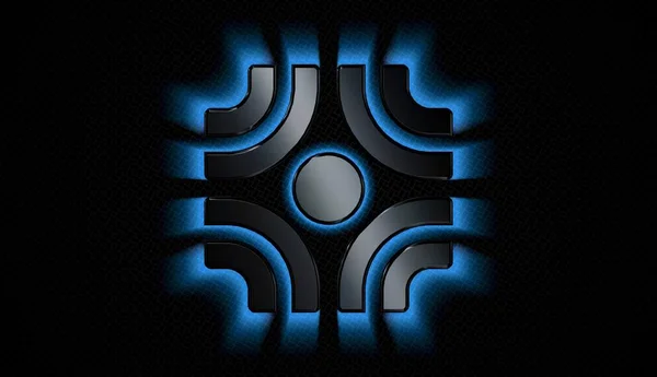 Фон Моделлю N37 Блакитним Неоновим Світлом — стокове фото