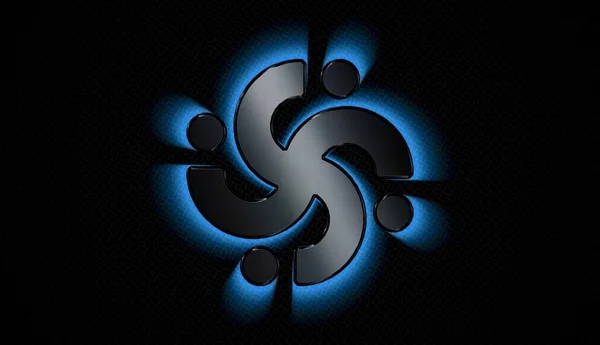 Şekil Modeli N41 Mavi Neon Işıklı Arkaplan — Stok fotoğraf