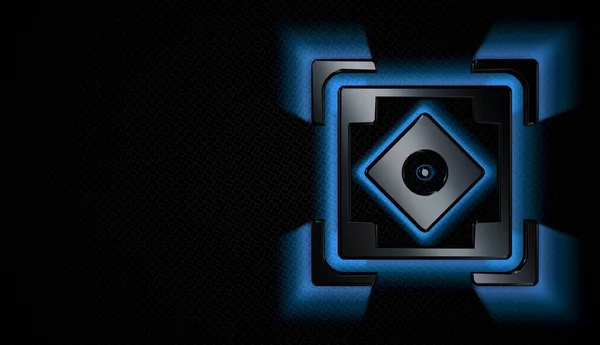 图型N45的背景和右侧的蓝色霓虹灯 — 图库照片