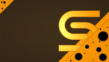 Sağ tarafta Siyah Noktalar ve Sarı Şekil N1 ile Arkaplan