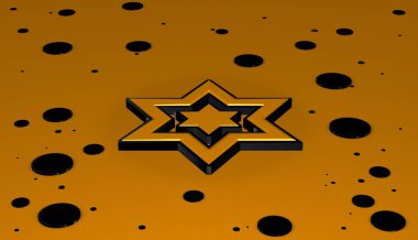 Siyah Noktalar ve Şekil N13 ile Sarı Arkaplan 