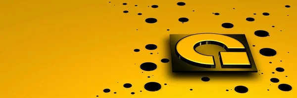 Žluté Pozadí Tvary Abstraktní Design Geometrické Postavy Černé Skvrny Tapeta — Stock fotografie