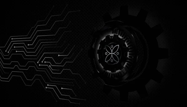 Черный Технологический Фон Тени Обои Геометрические Фигуры Тени Абстрактный Дизайн — стоковое фото