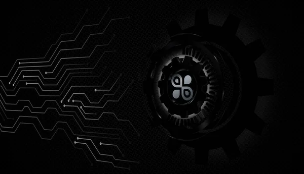 Черный Технологический Фон Фигура Абстрактный Дизайн Тени Геометрическая Оболочка Обои — стоковое фото
