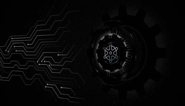 Черный Технологический Фон Фигура Абстрактный Дизайн Обои Тени Геометрическая Окантовка — стоковое фото
