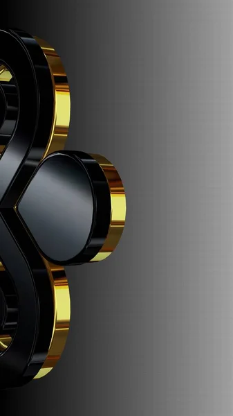 Luxusní Černé Zlaté Pozadí Vodorovný Přechod Tapeta Jedinečný Design Vzor — Stock fotografie
