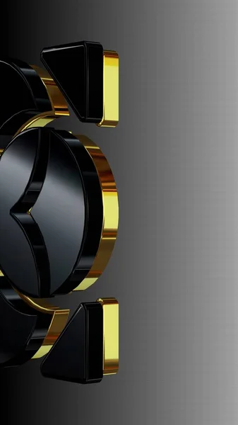Luxusní Černé Zlaté Pozadí Vodorovný Přechod Tapeta Jedinečný Design Textura — Stock fotografie