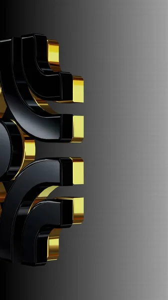 Luxe Zwart Goud Achtergrond Horizontale Helling Vorm Behang Textuur Uniek — Stockfoto