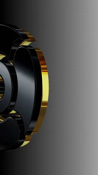 Luxusní Černé Zlaté Pozadí Vodorovný Přechod Jedinečný Design Tapeta Tvar — Stock fotografie