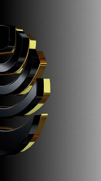 Luxe Zwart Goud Achtergrond Horizontale Verloop Textuur Behang Vorm Uniek — Stockfoto