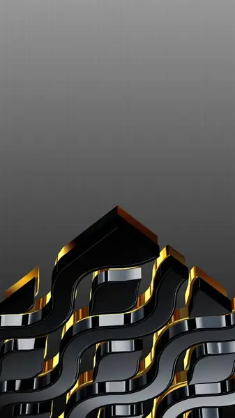 Lusso Sfondo Nero Oro Gradiente Verticale Carta Parati Forma Design — Foto Stock