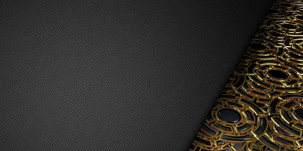 Розкішний Фон Чорно Золотою Формою Візерунком Геометричними Фігурами Унікальним Дизайном — стокове фото