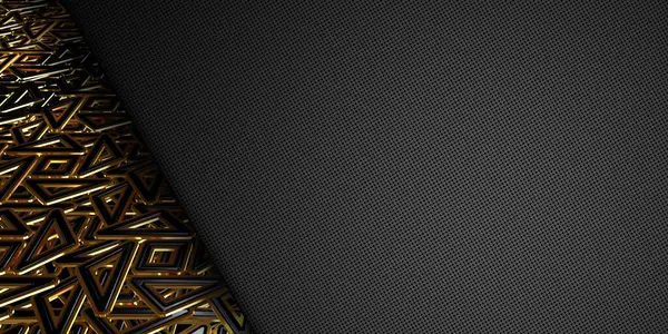 Luxe Achtergrond Met Zwart Gouden Vormen Uniek Ontwerp Behang Geometrische — Stockfoto