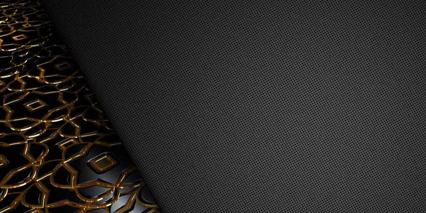 Fondo Lusso Con Forme Nere Oro Figure Geometriche Design Unico — Foto Stock