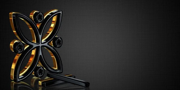 Роскошный Фон Черными Золотыми Геометрическими Шапками Патчем Обоями Уникальным Дизайном — стоковое фото