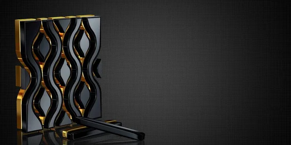 Роскошный Фон Черными Золотыми Фигурками Паттернами Геометрическими Шапками Уникальным Дизайном — стоковое фото