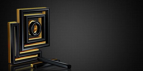 Роскошный Фон Черными Золотыми Фигурками Геометрическими Шапками Уникальным Дизайном Обоями — стоковое фото