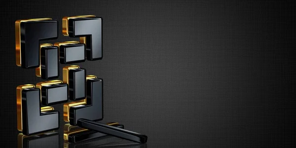 Luxe Achtergrond Met Zwart Gouden Figuren Geometrische Vormen Behang Patroon — Stockfoto