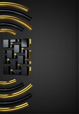 Lüks Arkaplan, Siyah ve Altın Şekiller, Rakamlar, Eşsiz Tasarım, Doku, Duvar Kağıdı