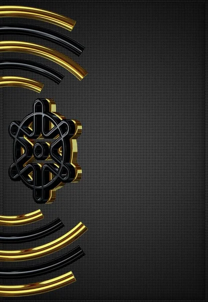 Luxus Hintergrund Textur Tapete Einzigartiges Design Schwarz Gold Formen Figuren — Stockfoto