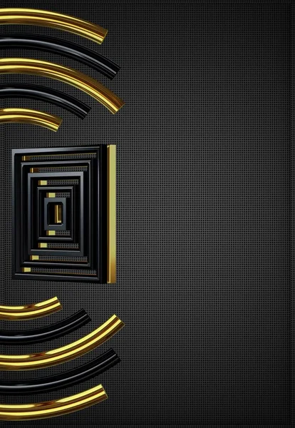 Luxus Háttér Fekete Arany Formák Ábrák Textúra Tapéta Egyedi Design — Stock Fotó