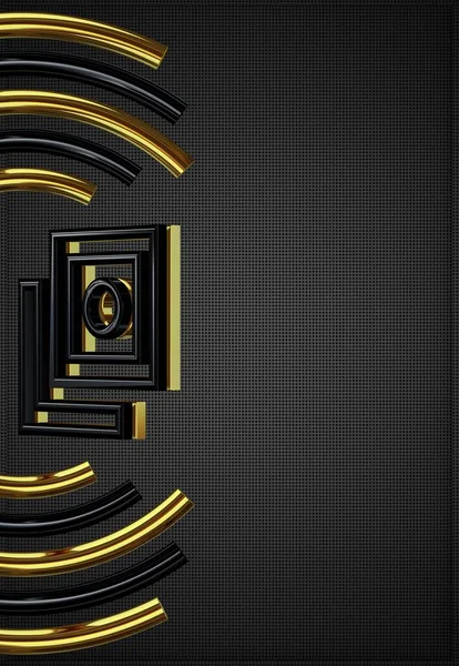 Luxus Háttér Egyedi Design Fekete Arany Formák Ábrák Tapéta Textúra — Stock Fotó