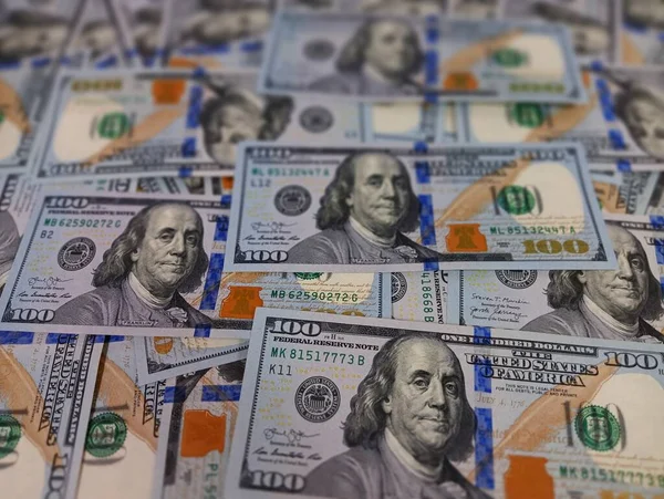 Новые Банкноты Usd Красные Доллары Векселя Бумажные Деньги Наличные Высокое — стоковое фото