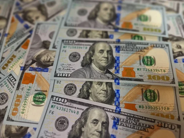 Новые Банкноты Usd Сто Долларов Бумажные Деньги Высокое Качество Счета — стоковое фото