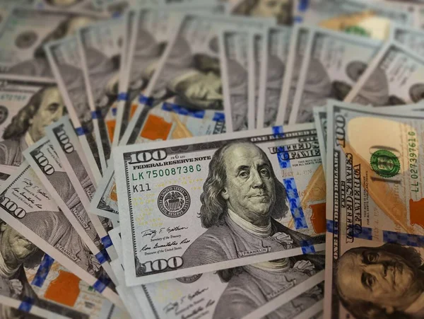 Nieuwe Bankbiljetten Van Usd Honderd Dollar Contant Geld Rekeningen Papiergeld — Stockfoto