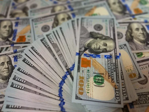 Новые Банкноты Usd Бумажные Деньги Векселя Одноразовые Красные Доллары Наличные — стоковое фото