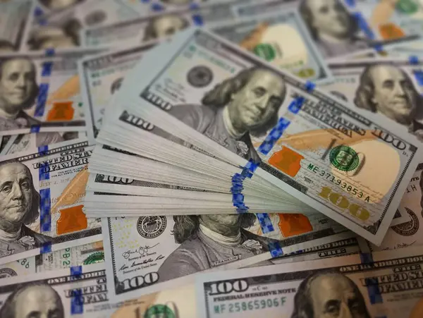 Новые Банкноты Usd Бумажные Деньги Векселя Высокое Качество Красные Доллары — стоковое фото