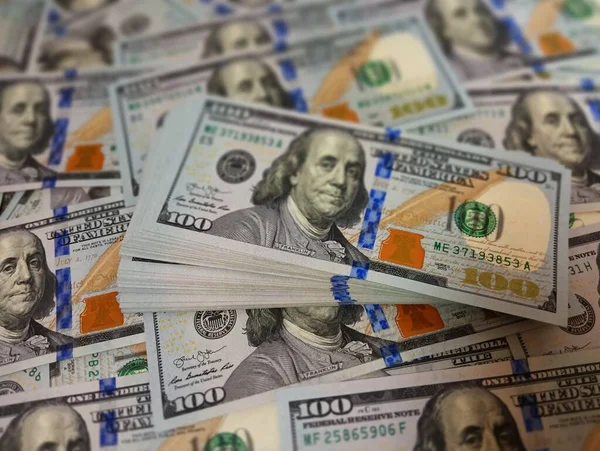 Billetes Nuevos Usd Papel Moneda Facturas Efectivo Cien Dólares Alta —  Fotos de Stock