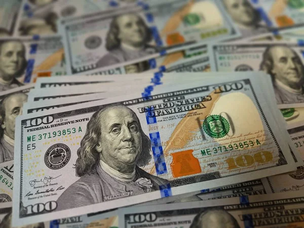 Yeni Usd Banknotlar Kağıt Para Faturalar Nakit Yüksek Kalite Yüz — Stok fotoğraf