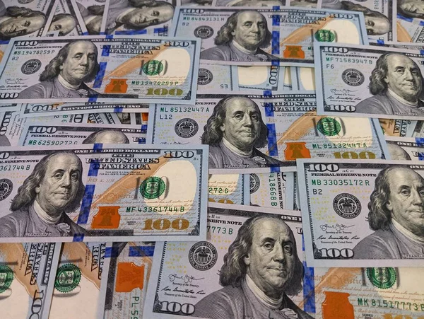 Nieuwe Usd Bankbiljetten Papiergeld Honderd Dollar Contant Geld Facturen Hoge — Stockfoto