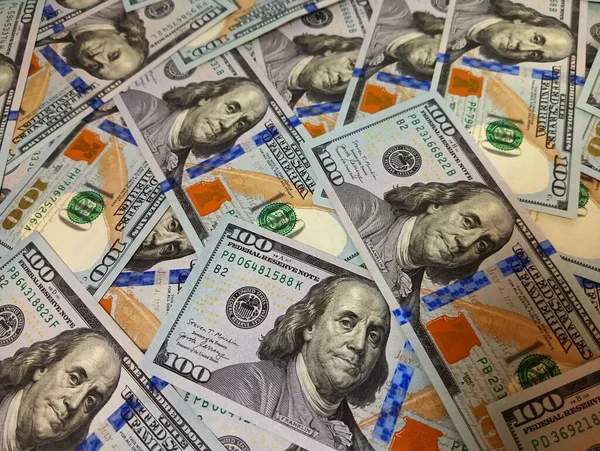 Billetes Nuevos Usd Papel Moneda Alta Calidad Facturas Cien Dólares —  Fotos de Stock