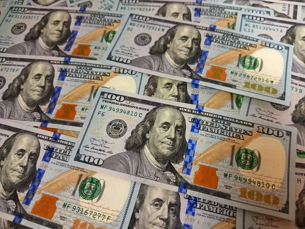 Nieuwe Usd Bankbiljetten Papiergeld Contant Geld Honderd Dollar Facturen Hoge — Stockfoto