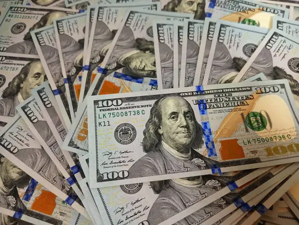 Billetes Nuevos Usd Efectivo Facturas Cien Dólares Alta Calidad Papel —  Fotos de Stock