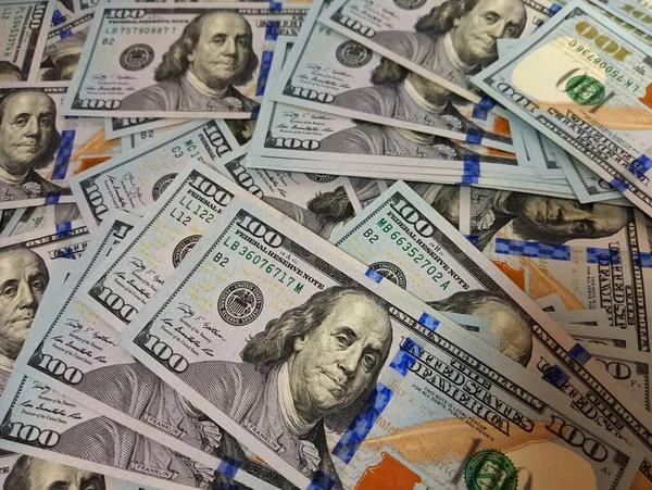 Billetes Nuevos Usd Efectivo Facturas Alta Calidad Cien Dólares Papel —  Fotos de Stock