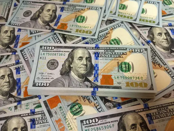Новые Банкноты Usd Наличные Векселя Бумажные Деньги Высокое Качество Красные — стоковое фото
