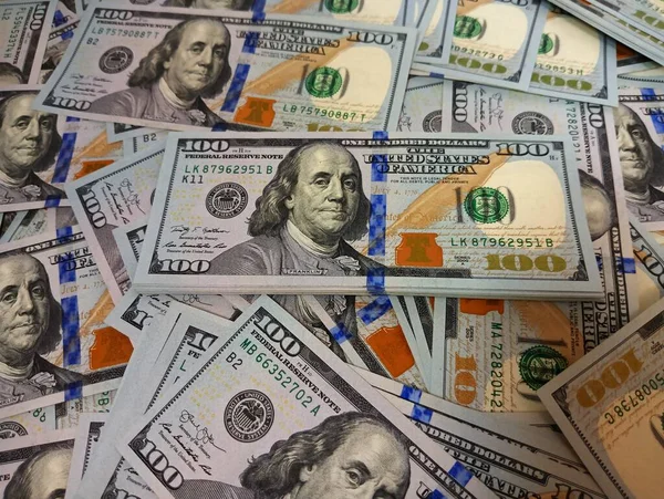Billetes Nuevos Usd Efectivo Cien Dólares Facturas Alta Calidad Papel —  Fotos de Stock