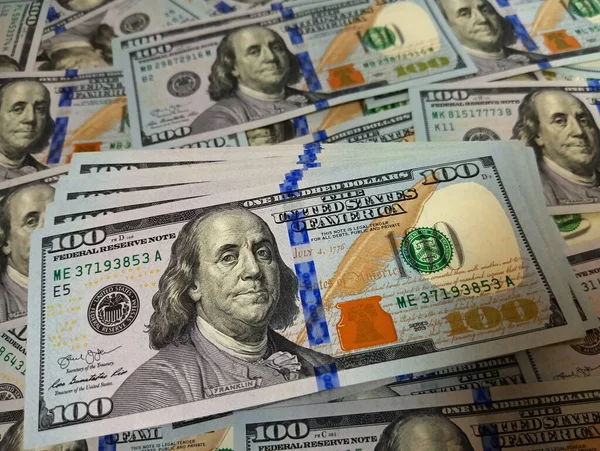 Nieuwe Usd Bankbiljetten Contant Geld Honderd Dollar Hoge Kwaliteit Facturen — Stockfoto