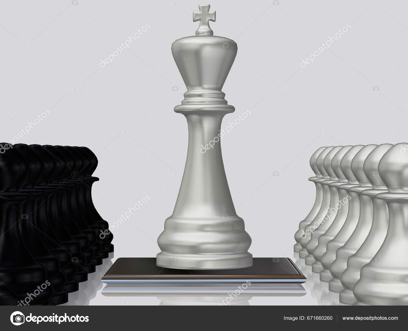 Black Chess King Pawns Silver Pawns Wallpaper White Background