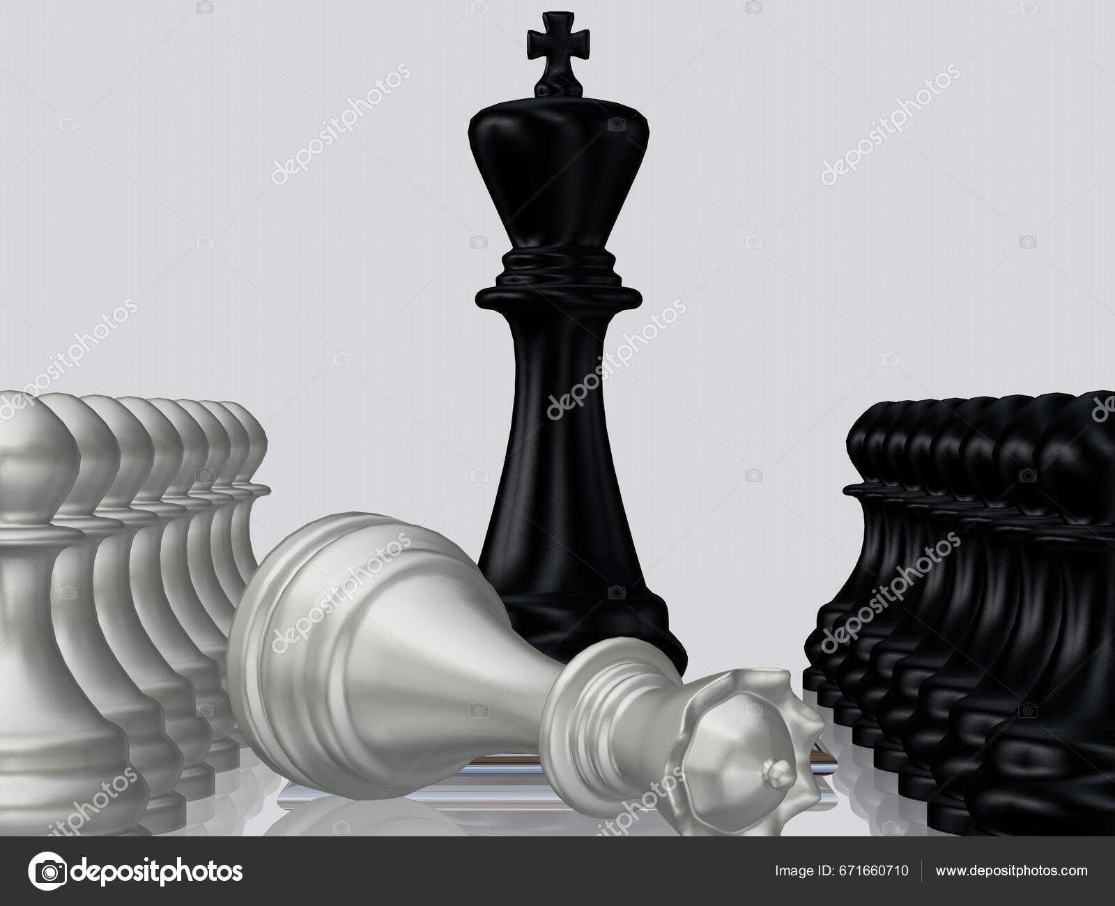 The White King and the Black Queen Stock Image - Image of