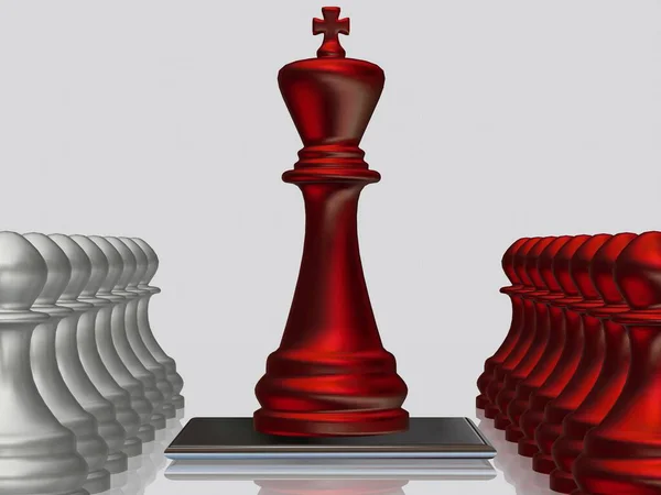 Червоний Шаховий Король Лапами Проти Срібних Лап Шпалери Унікальний Дизайн — стокове фото